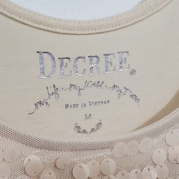 Decree Cream Medium Sequin Tank Top - Picture 3 of 4